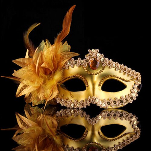 ҷ Ͻ  ̽   ũ   Ƽ    ȸ ũ    ö/Halloween Venice Half Face Lily Feather Mask Fancy Ball Party Princess Mask Masquera